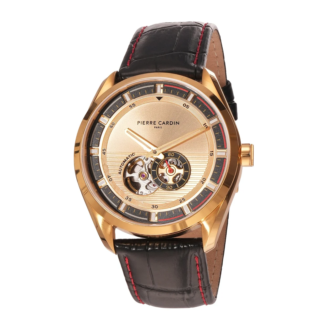 Élan Vista Automatic – Gold with Black Leather Strap CF.1029.LB 42 mm kol saati