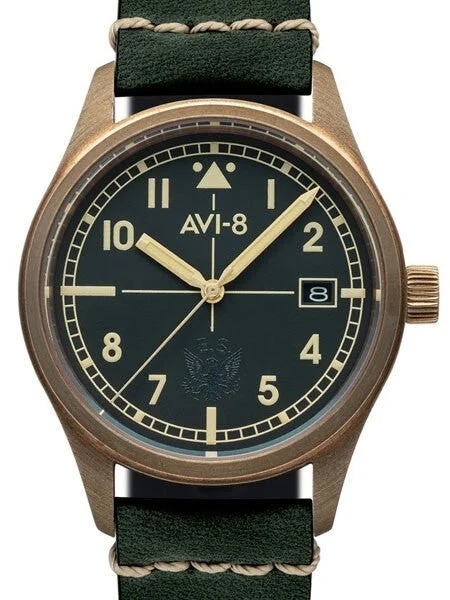 AVI-8 Flyboy Eagle Squadron Bronze Pilot Watch with an Automatic Movement, AR Sapphire Cry