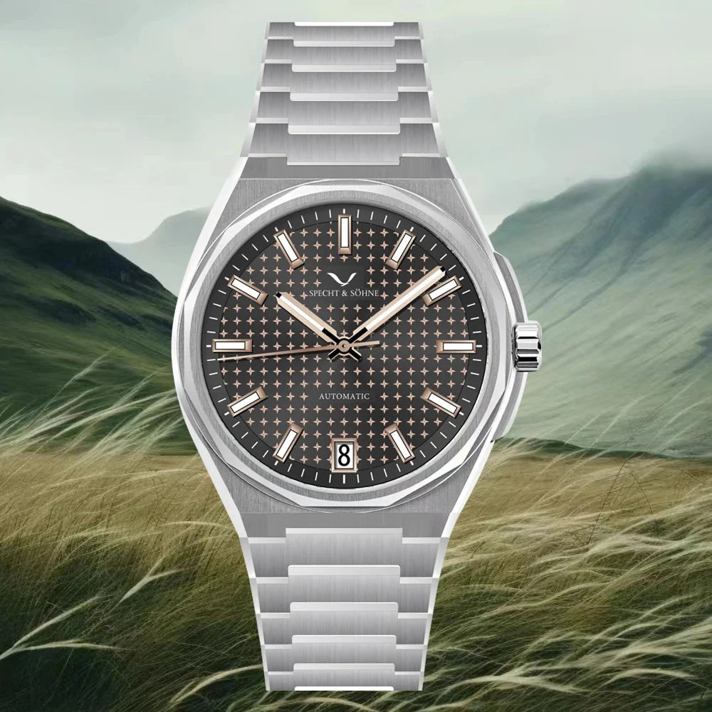 Tandorio Watches PRX Watch Variant Watch Dress Specht & Söhne SP0021 Honeycomb Dial Sapphire Crystal NH35 Automatic Watch 100M Waterproof 1005009915213416-Rubber-Versions-2-Japan-NH35-Movt 37 mm kol saati