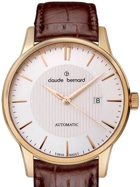 Claude Bernard Swiss Made ETA Automatic Dress Watch #80091-37R-AIR 42 mm kol saati