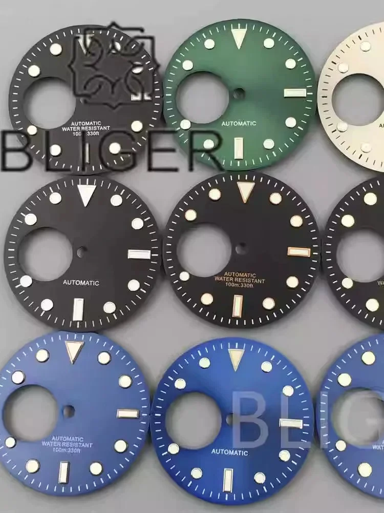 Tandorio Watches New green luminous NH38 dial 29mm for NH38 automatic movement watch accessories 5741745518760 29 mm kol saati