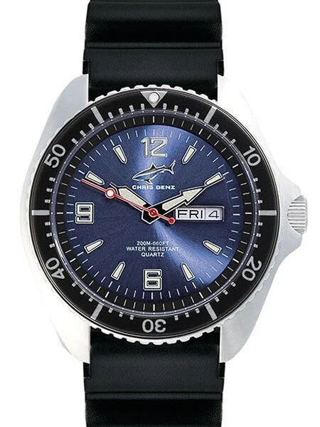 Chris Benz meter Quartz Dive watch with Sapphire Crystal #CB0-B-KB-SW 39 mm kol saati