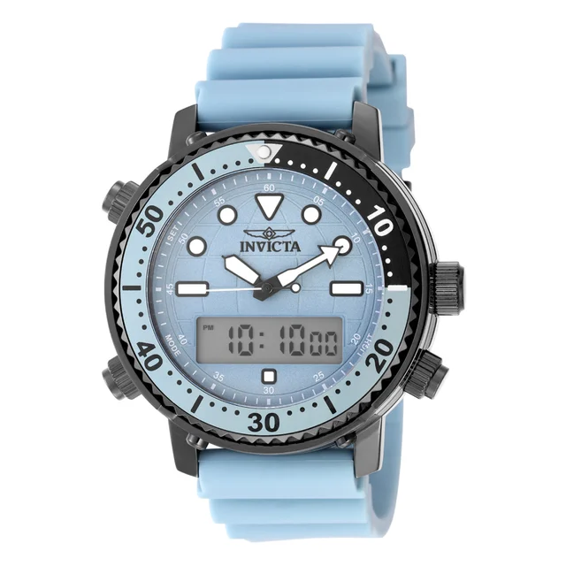Invicta Pro Diver DigiQuartz Watch - 46.5mm, Light Blue (49446) kol saati