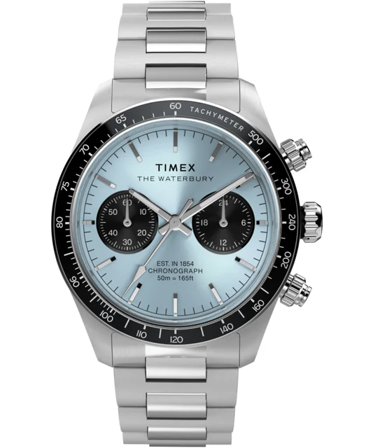 Timex Waterbury Heritage Chronograph 39mm Stainless Steel Bracelet Watch TW2Y70500VQ kol s