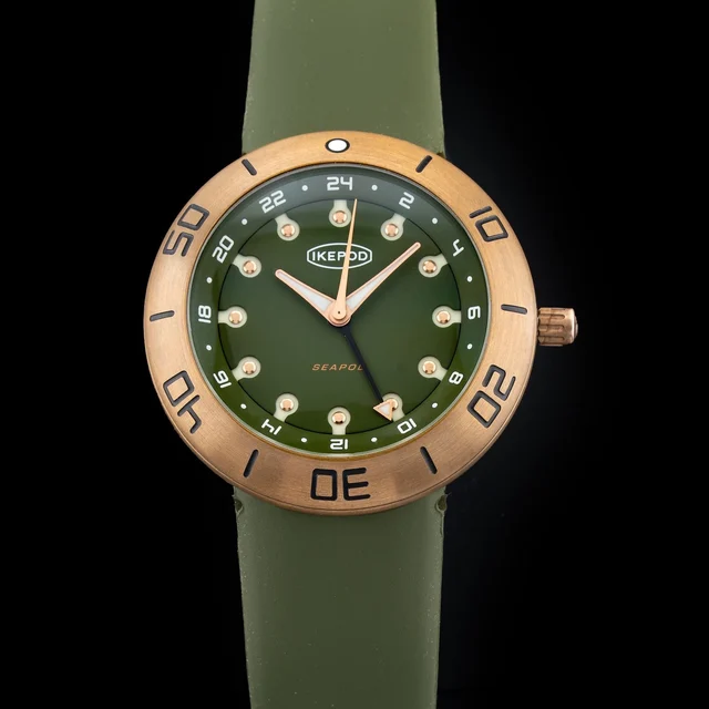 Ikepod Seapod GMT Diver Bronze Yves 210009N32738 kol saati
