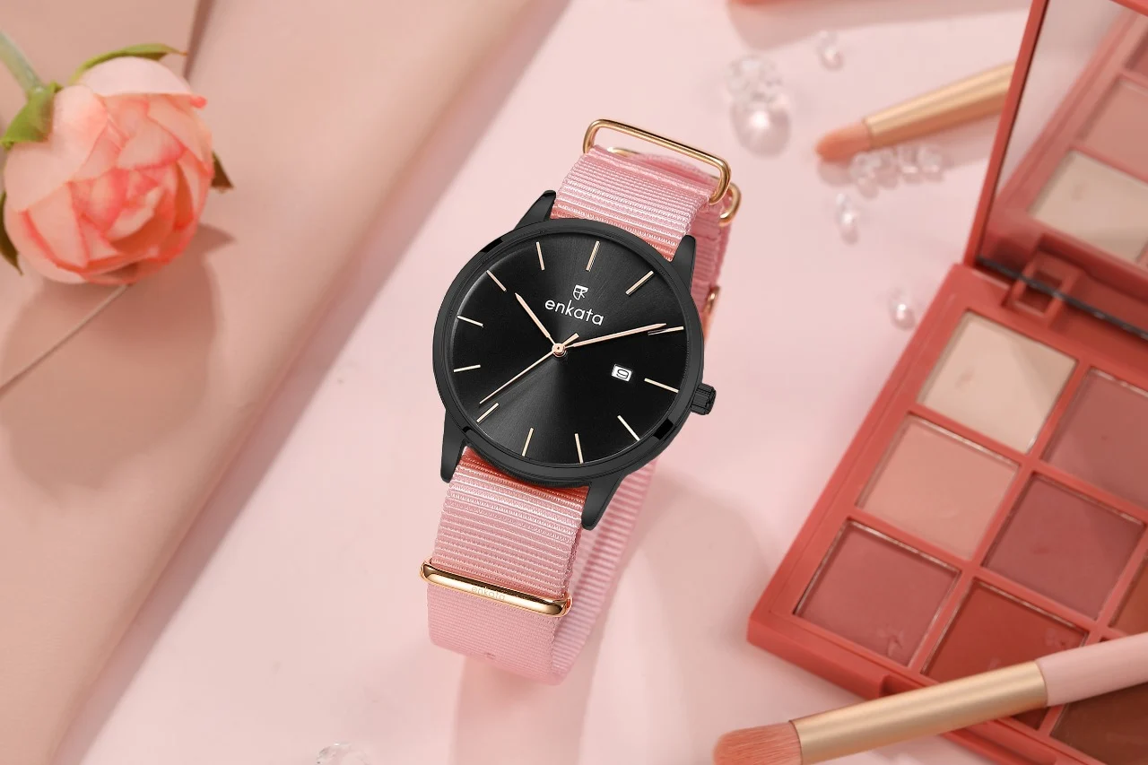 Enkatawatches Eris Pink Canvas 40 mm kol saati