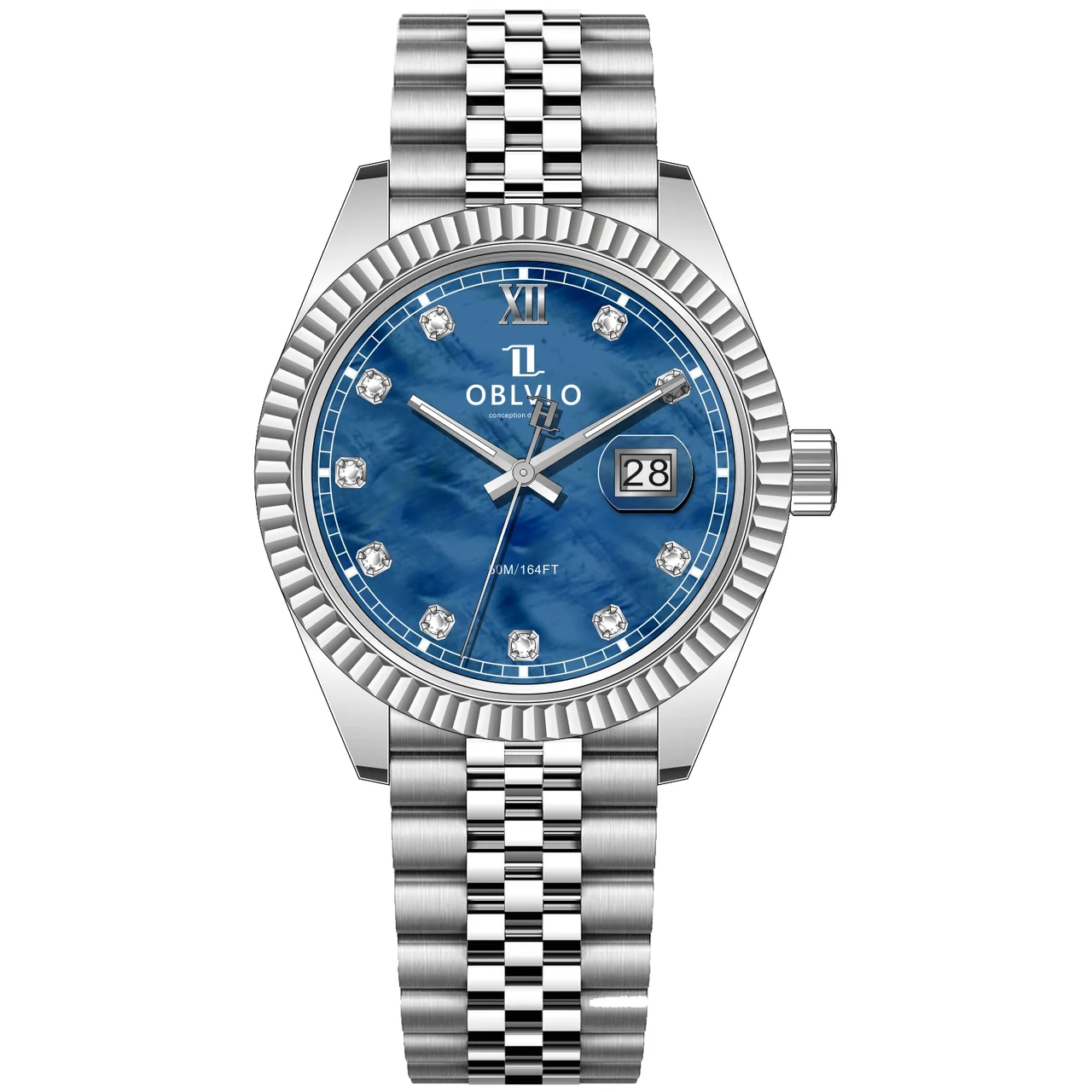OBLVLO Strap ,Blue Dial RX-PE-YLYS RX Series,39mm,Steel Strap ,Blue Dial RX-PE-YLYS 39 mm kol saati
