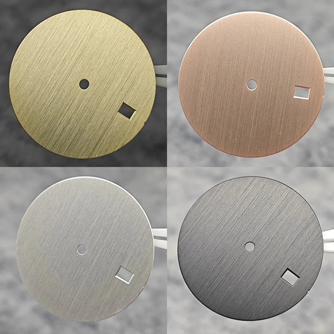 Tandorio Watch Dial DIY Vertical Texture Surface with Date Faces for PP Case Watch Accessories for NH35A / 4R35 Movement 14:200005100#rose gold 30.5 mm kol saati