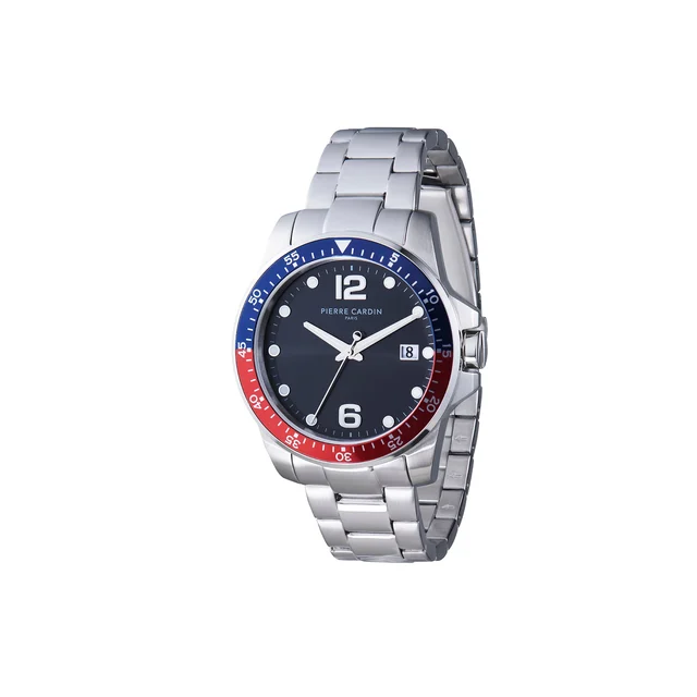 NATION Éclat watch with Black dial and Blue and Red Bezel CNI.0029 kol saati