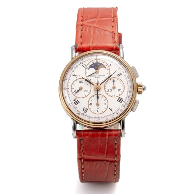 Baume & Mercier BAUME & MERCIER REF. 6102 CHRONOGRAPH STEEL Very fine, manual-winding, sta