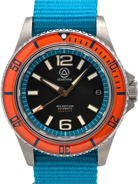 Seaborne Sea Venture 100-Meter Automatic Dive Watch with a 41mm Case and an AR Sapphire Cr