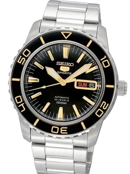 Seiko Sports 5, 23-Jewel Automatic Watch with Day and Date Window #SNZH57K1 41 mm kol saati