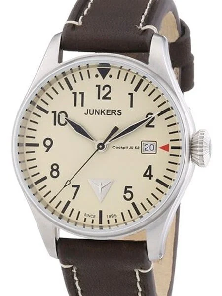 Junkers Cockpit JU52 Series Pilot Watch with Creme Color Dial #6144-5 kol saati