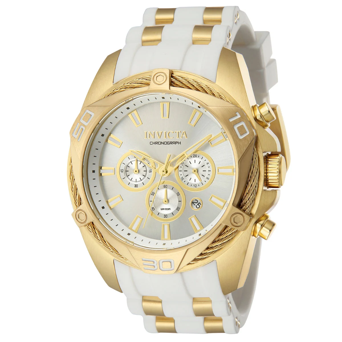 Invicta Bolt Vanguard Watch - 50mm. Gold, White (43761) 50 mm kol saati