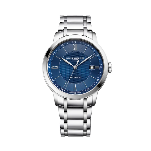 Baume Et Mercier Classima 10880 Automatic 40mm - Blue on Bracelet M0A10880 kol saati