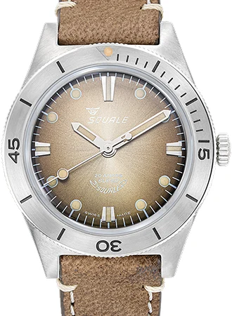 Squale Super- Sunray Brown - Leather SUPERSSBW.PBW/SQ 45 mm kol saati