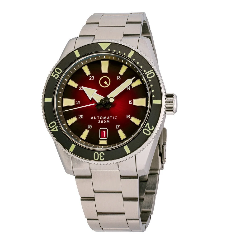 Islander Southold 42mm Automatic Dive Watch with Red Ombre Dial #ISL-116 42 mm kol saati