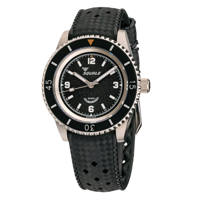 Squale Montauk 300 Meter Swiss Made Automatic Dive Watch with Black Sand Dial #MTK-11 kol