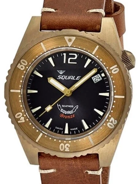 Squale Scratch and Dent - 500 meter Professional Swiss Automatic Dive watch with Bronze Case #1521BR-026-G SND813 42 mm kol saati