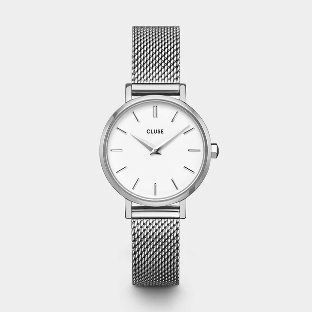 CLUSE Boho Chic Petite Watch Mesh, White, Silver Colour CW0101211007 kol saati