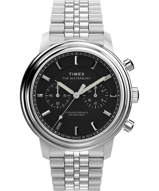 Timex Waterbury Metropolitan Chronograph 41mm Stainless Steel Bracelet Watch TW2Y23400 kol