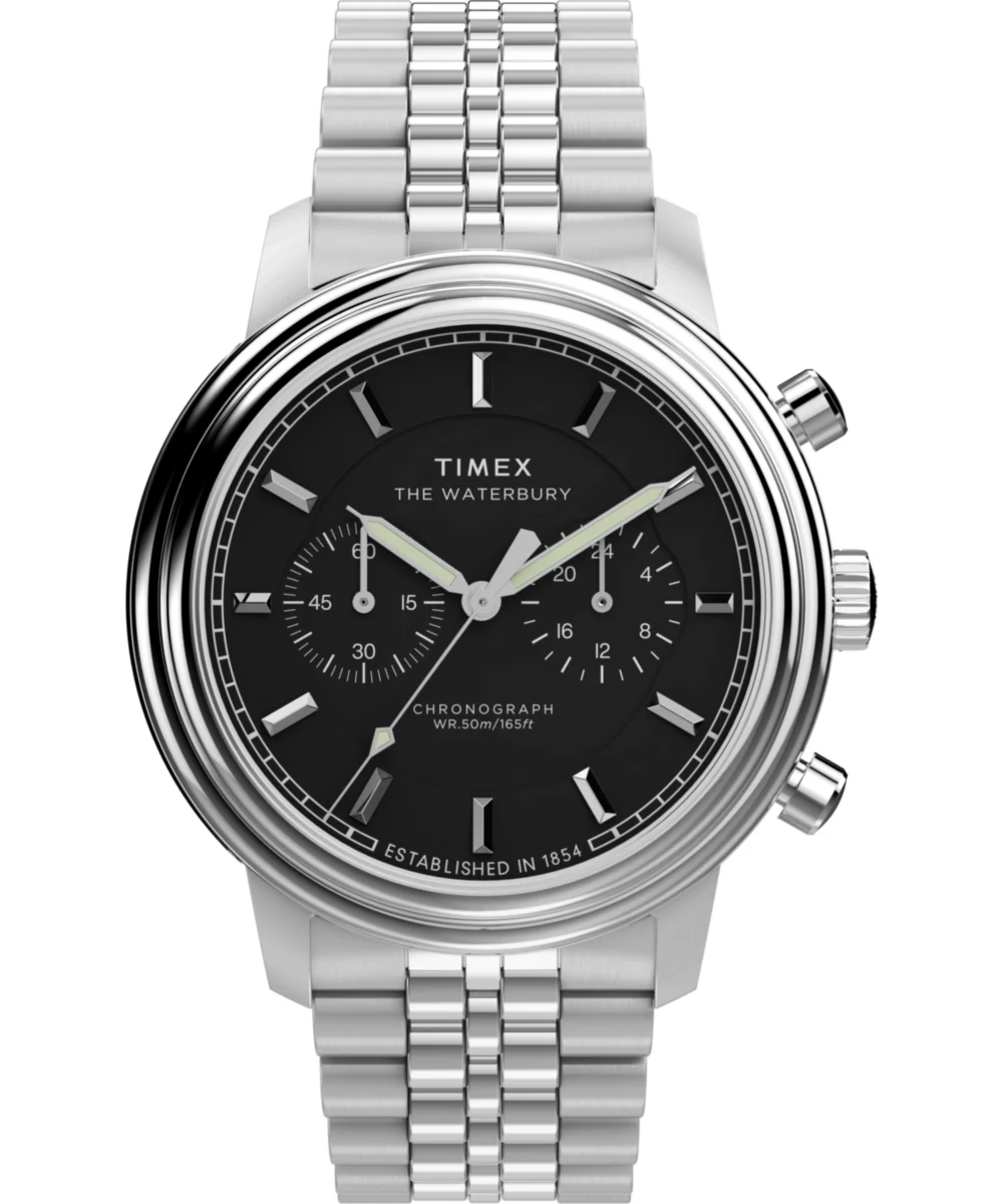 Timex Waterbury Metropolitan Chronograph 41mm Stainless Steel Bracelet Watch TW2Y23400 41 mm kol saati