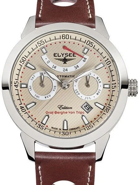 Elysee Taffy I Miyota 9100 Automatic with Power Reserve Indicator and Calendar #17010E 42 mm kol saati