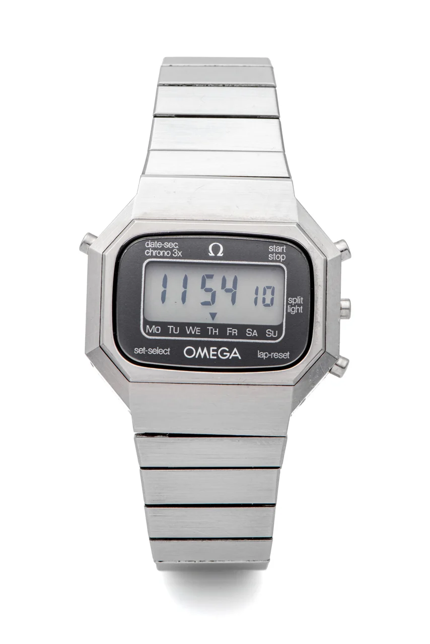 OMEGA Ref. 186.0003, quartz, electronic LCD digital, multifunction; “Seamaster”; stainless steel kol saati