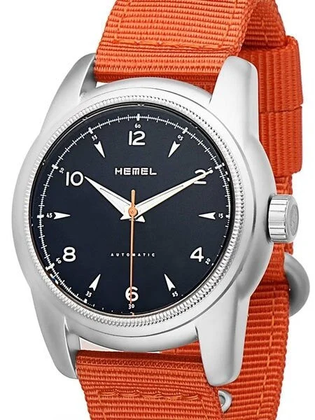 Hemel Arrowhead Automatic Military-Styled Watch with Bead Blasted Case and Sapphire Crysta