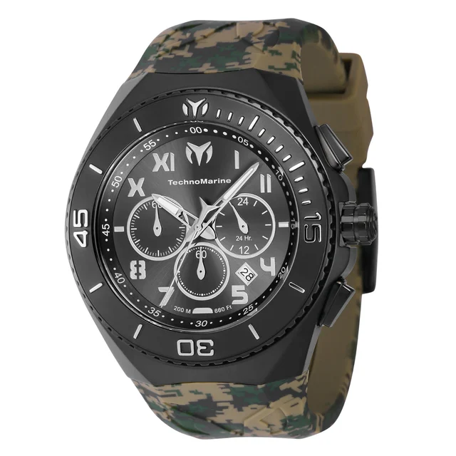 Technomarine Manta Watch - 48mm, Khaki, Brown, Green (TM-221044) kol saati