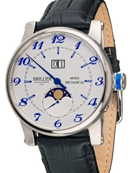 Brillier Klassique Mono (single hand) Automatic Watch with Moonphase, Big Date #BR-04 kol 