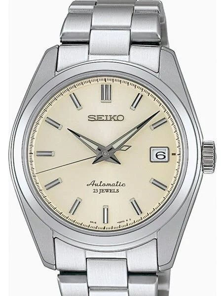 Seiko Scratch and Dent - Cream Dial Automatic Dress Watch with 38mm Case, and Sapphire Cry