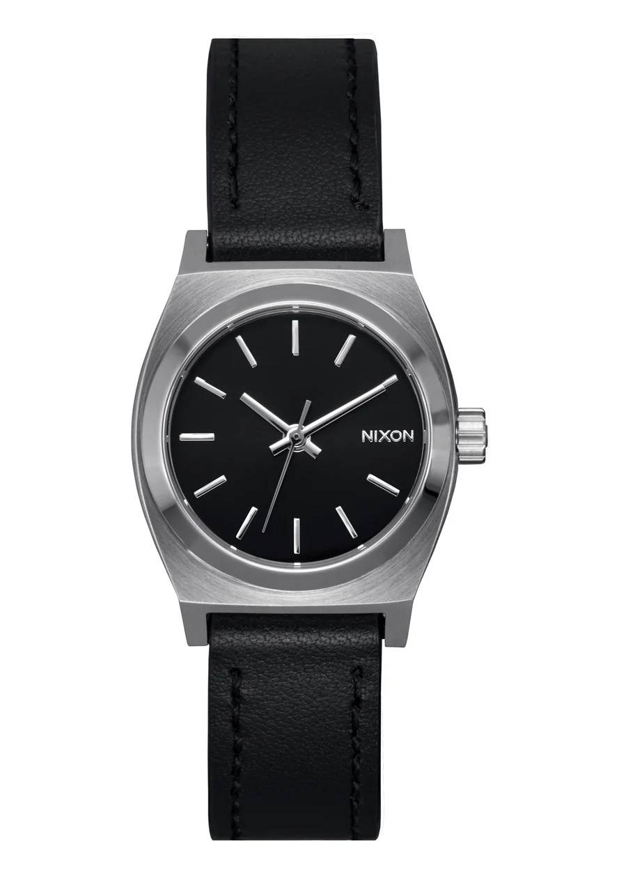 Nixon US Small Time Teller Leather - Silver / Black A509-625-00 26 mm kol saati