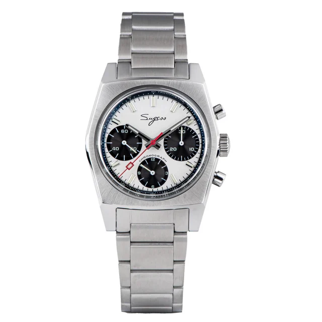 Sugess Chrono Heritage S419 Chronograph Panda Dial Bracelet kol saati
