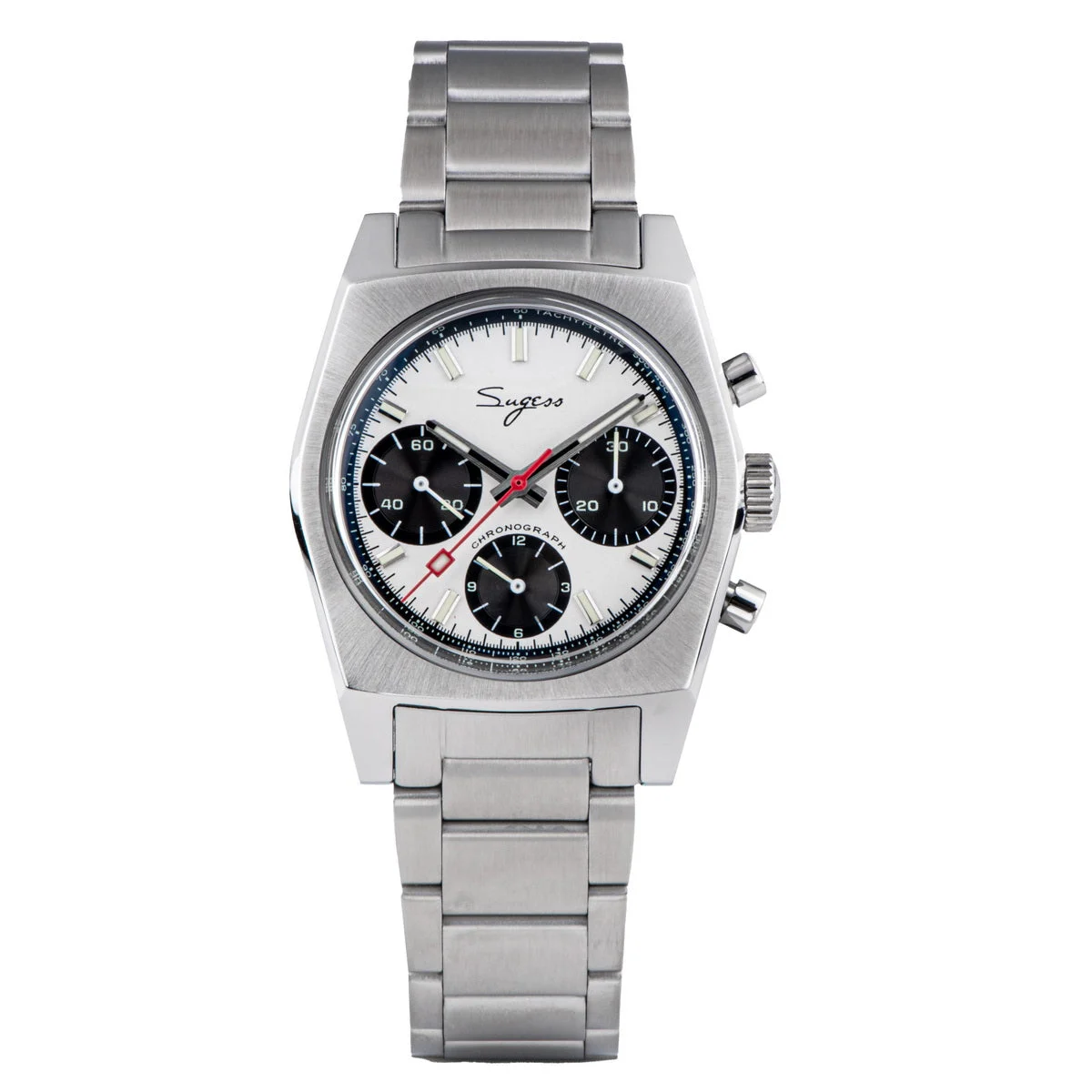 Sugess Chrono Heritage S419 Chronograph Panda Dial Bracelet 37 mm kol saati