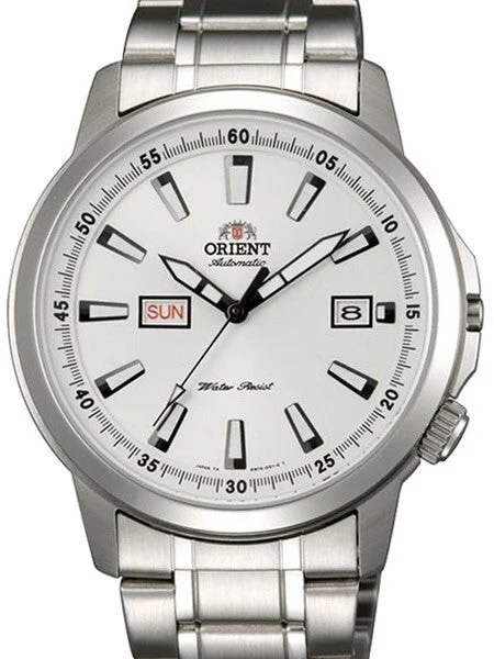 Orient Stingray Day and Date Automatic Watch with White Dial #EM7K006W kol saati