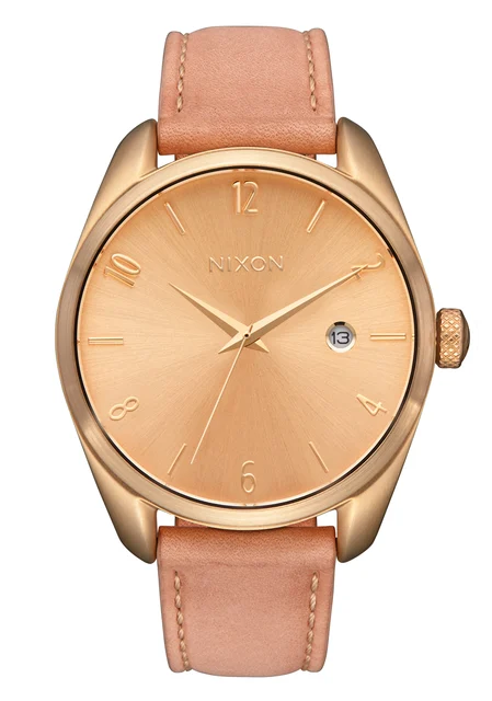 Nixon US Thalia Leather - Light Gold / Tan A1343-5085-00 kol saati
