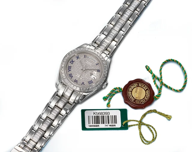 Rolex ROLEX REF 18956 , DAY-DATE , MOTHER OF PEARL DIAL AND BAGUETTE DIAMOND PLATINUM kol