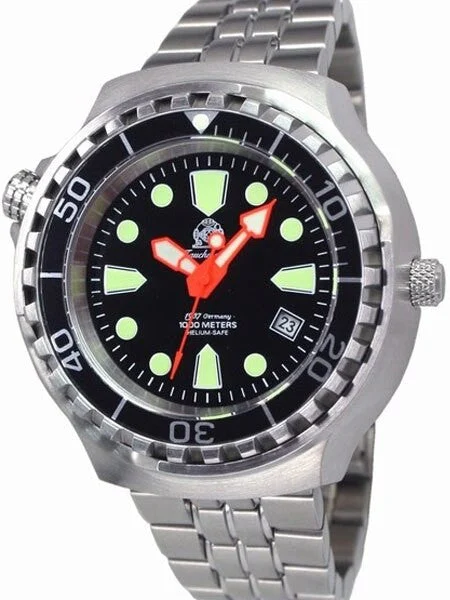Tauchmeister Automatic, 1000m Dive Watch with Helium Release Valve and Sapphire Crystal #T