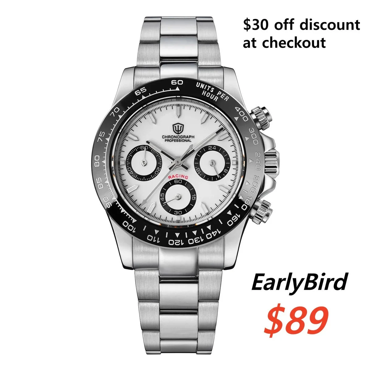 Cronos Watch Store Watchdives WD16500 38mm VK63 Chronograph Watch V2 38 mm kol saati
