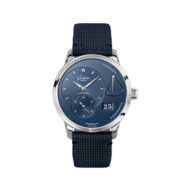 Glashutte Original PanoReserve 40mm - Galvanized Blue on Strap 1-65-01-26-12-64 kol saati
