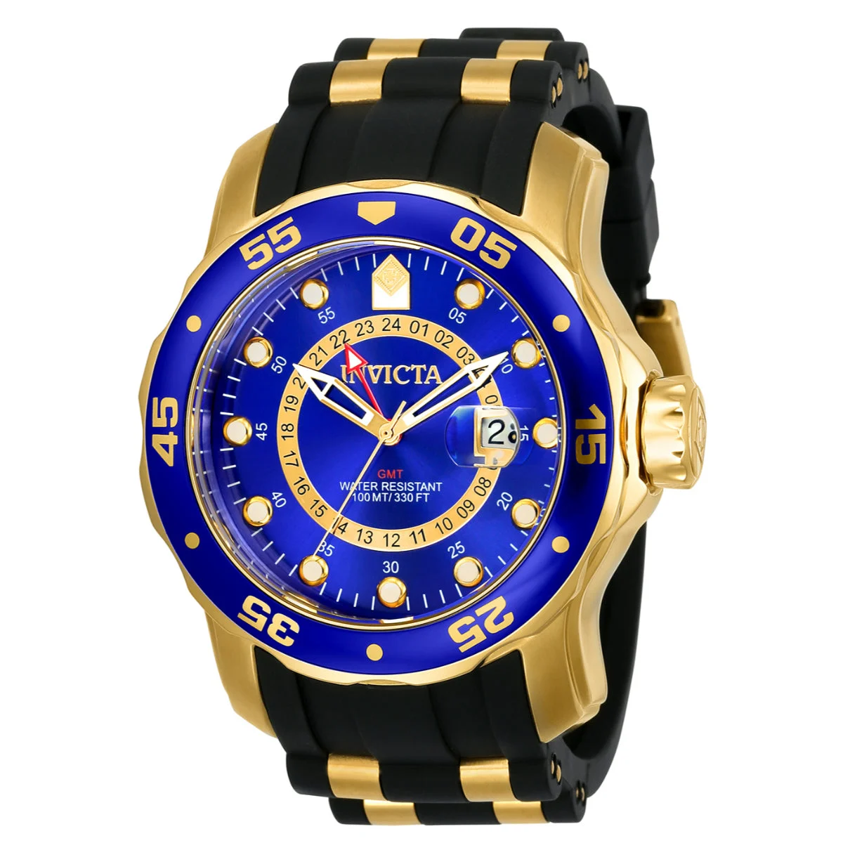 Invicta Pro Diver SCUBA Swiss Ronda 515.24H Caliber Watch - 48mm, Gold, Black (6993) 48 mm kol saati