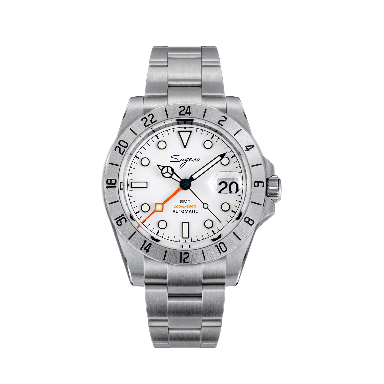 Sugess Heritage S463 BB GMT White Dial 40 mm kol saati