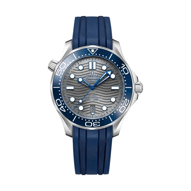 OMEGA Seamaster Diver 300M 42mm - Grey Dial w/ Blue Bezel on Rubber Strap O21032422006001