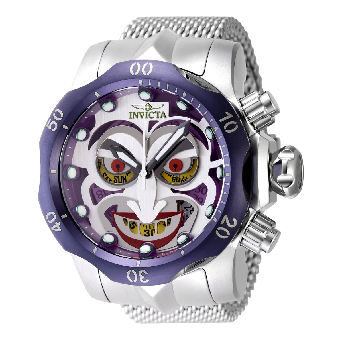 Invicta Venom Swiss Ronda Z60 Caliber Watch - 53.7mm, Steel (48168) kol saati