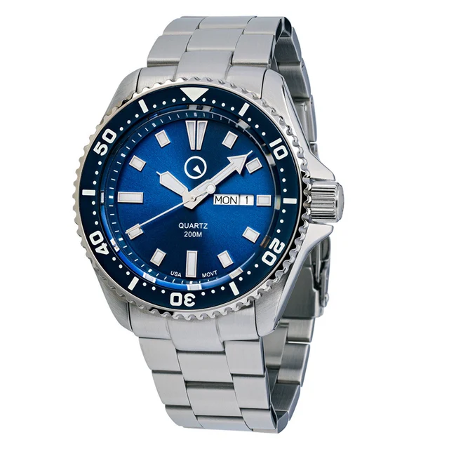 Islander USA Assembled Ameriquartz Dive Watch with Blue Dial #ISL-101 kol saati