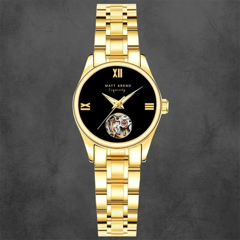 Matt Arend Exquisite Ladymatic Open Heart Gold MA 878 Exquisite Ladymatic Open Heart Gold 32 mm kol saati