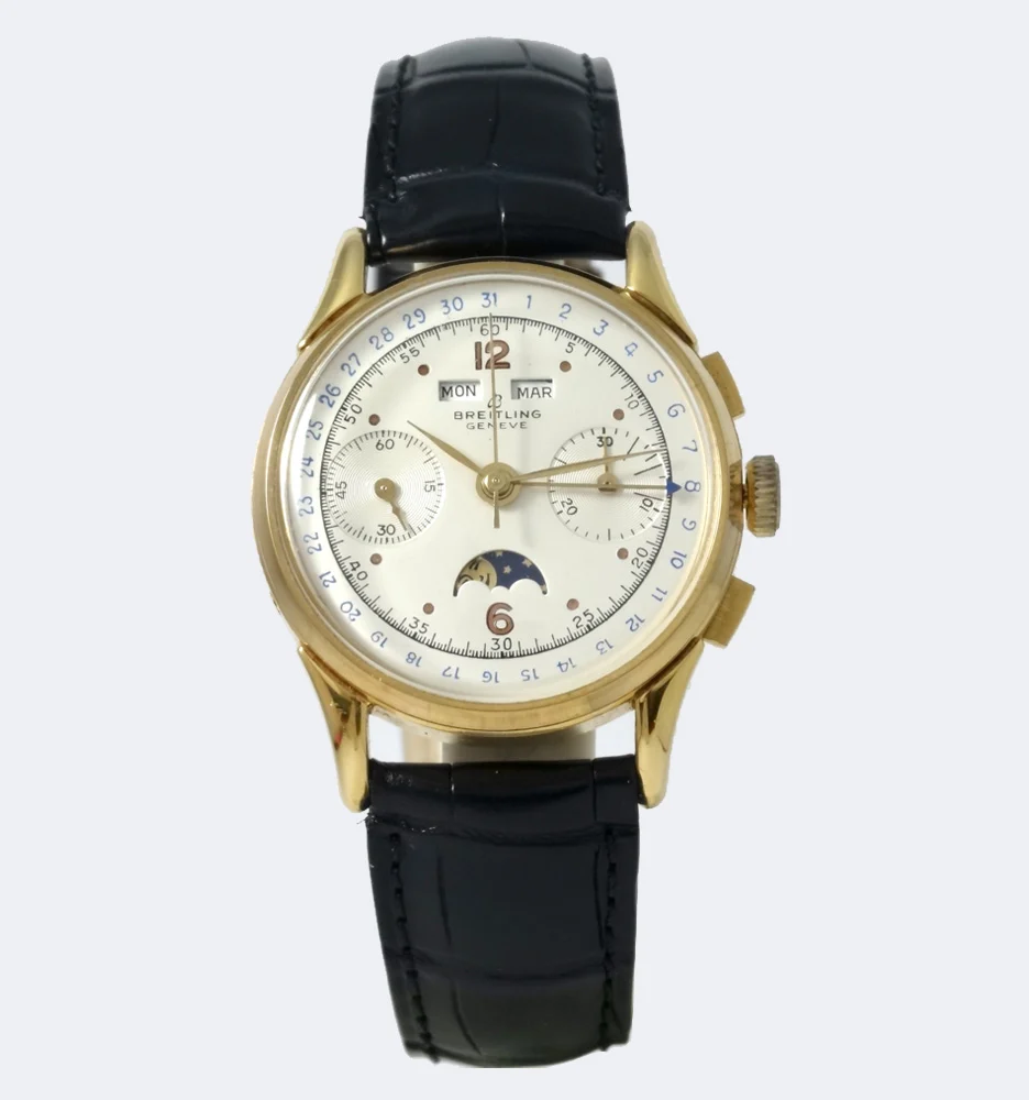 Breitling Datora Astronomique Chronograph Gold Plated Moon P 36 mm kol saati