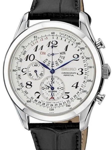 Seiko Neo Classic Chronograph with Perpetual Calendar, Alarm #SPC131P1 kol saati