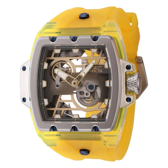 Invicta Anatomic Automatic Watch w/ Skeleton Dial - 54.6mm, Yellow (44265) kol saati